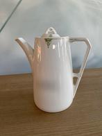 Mooie vintage hoge witte theepot met goudkleur, Ophalen of Verzenden