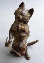 Om 1900 Weens Brons Bronzen Kat Katten Orkest Beelden Beeld, Antiek en Kunst, Ophalen of Verzenden