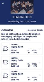 Kensington 4 dec 3 zitplaatsen, Tickets en Kaartjes, Twee personen, December