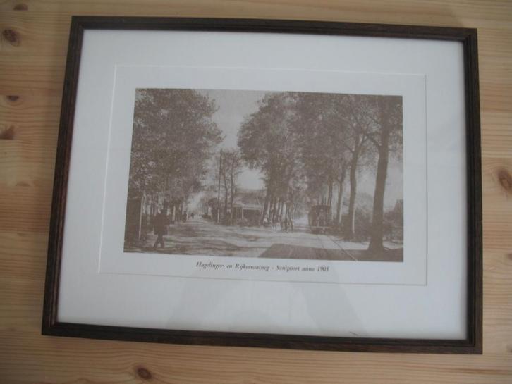 Prent Hagelinger- en Rijkstraatweg Santpoort, Antiek en Kunst, Kunst | Overige Kunst, Ophalen of Verzenden