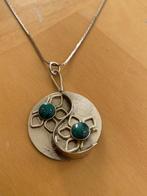 Vintage Ketting zilver met turquoise edelstenen zgan, Ophalen of Verzenden, Zo goed als nieuw, Met edelsteen, Zilver