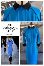 Victoria by Victoria Beckham blue collar dress-mt 6, Blauw, Victoria Beckham, Ophalen of Verzenden, Zo goed als nieuw