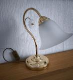 Vintage Nachtkastlamp Bloem - Wit & Goud, Ophalen, Gebruikt, Vintage, Glas