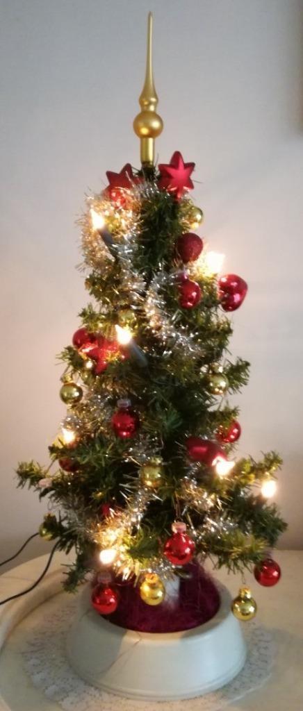 Mini kunst kerstboom met lichtjes en kerstballen, Diversen, Kerst, Gebruikt, Ophalen of Verzenden