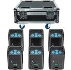6x AccuPar RGBWA+UV in oplaadbare flightcase, Ophalen of Verzenden, Nieuw, Licht, Kleur