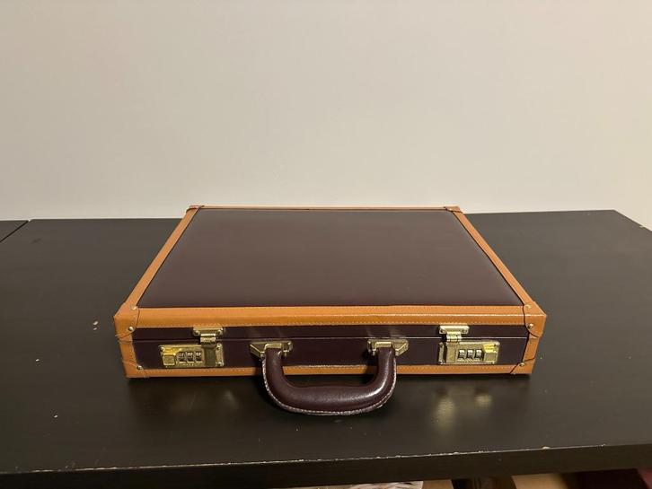 Vintage Presto Heren Aktetas – Hardcase – Faux Leather, Sieraden, Tassen en Uiterlijk, Koffers, Zo goed als nieuw, Leer, Minder dan 50 cm