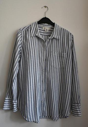 katoenen blouse H&M L.O.G.G. gestreept grijs-wit  beschikbaar voor biedingen