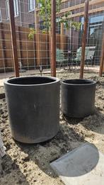 Zwarte plantenbak bloempot 2 x 50 cm en 1 x 42 cm (te verven, Tuin en Terras, Bloembakken en Plantenbakken, Steen, Gebruikt, Minder dan 60 cm