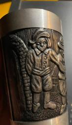 Vintage tinnen beker met gravure, Antiek en Kunst, Verzenden