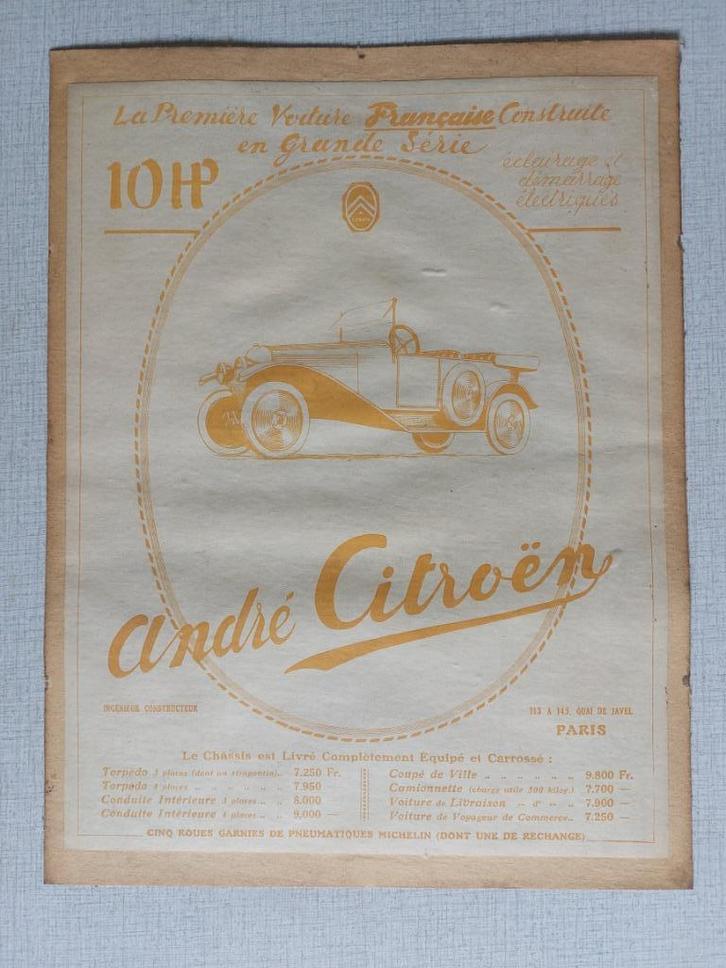 5 Originele Oude Automobiel Reclame Posters Citroen Lincoln, Verzamelen, Posters, Gebruikt, Reclame, Rechthoekig Staand, Ophalen of Verzenden