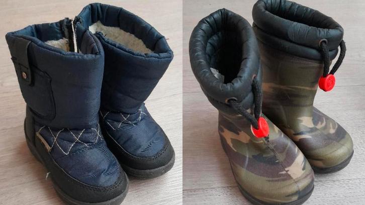 2 paar Snowboots mt 24 sneeuwlaarzen gevoerde regenlaarzen, Sport en Fitness, Snowboarden, Ophalen of Verzenden