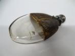 A5619 Antiek heupflesje glas/slangenleer, Ophalen of Verzenden