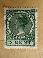 koningin wilhelmina 5 cent frankeerzegel 1924, Ophalen of Verzenden, Na 1940, Gestempeld