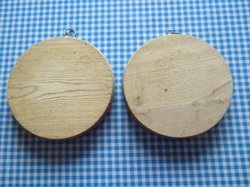 Onderzetters - hout - rond - 19.5 cm - 2 stuks, Huis en Inrichting, Woonaccessoires | Onderzetters, Zo goed als nieuw, Pot of Pan