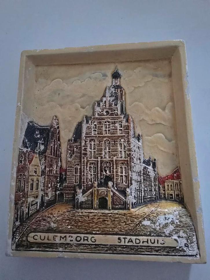 Reliëf Schilderijtje Stadhuis Culemborg, Antiek en Kunst, Antiek | Wandborden en Tegels, Ophalen