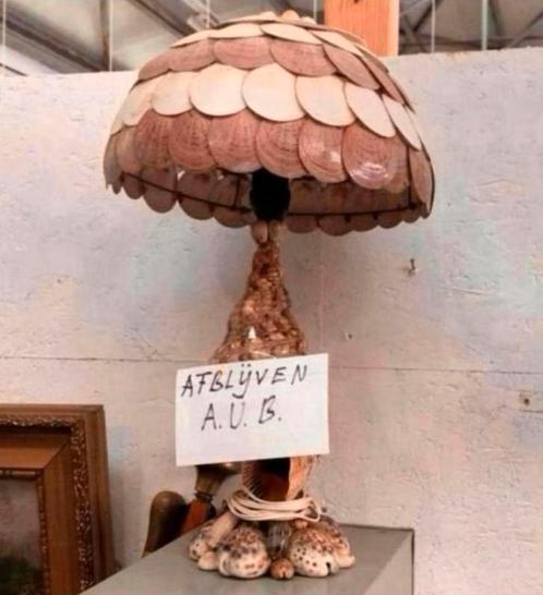 Lamp schitterende mooie Schelpen tafellamp uit jaren 60, Huis en Inrichting, Lampen | Tafellampen, Ophalen of Verzenden
