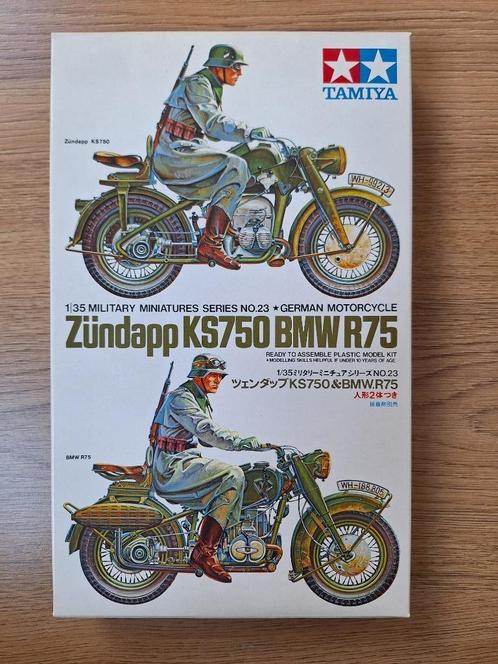 1:35 1/35 Tamiya Zundapp KS750 BMW R75, Hobby en Vrije tijd, Modelbouw | Auto's en Voertuigen, Zo goed als nieuw, Overige typen