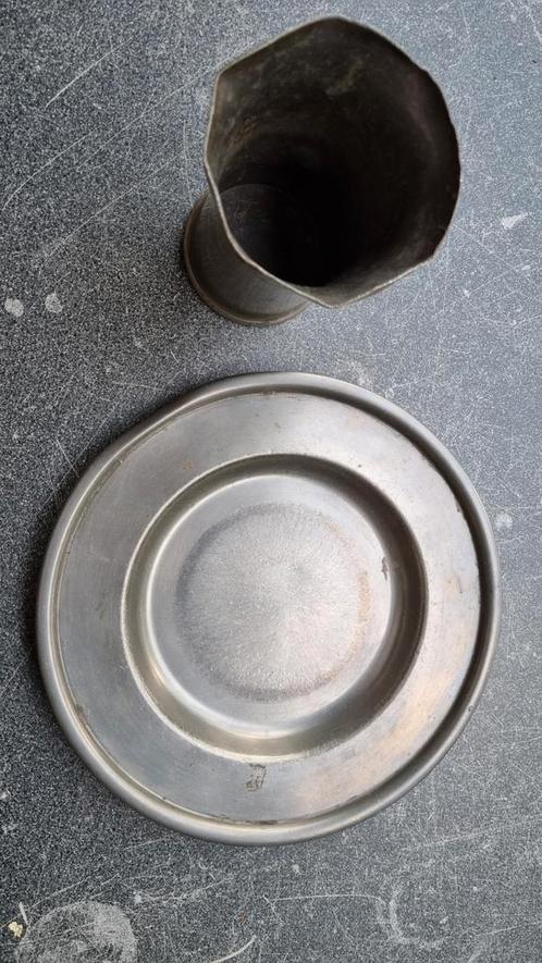 Tinnen schaal en beker, Antiek en Kunst, Antiek | Tin, Ophalen