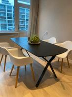 Zwarte Karwei George tafel 180x90 cm, Huis en Inrichting, Tafels | Eettafels, Gebruikt, 150 tot 200 cm, Vier personen, Rechthoekig