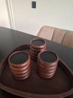 riviera maison  hout dienblad inclusief kandelaars, Ophalen of Verzenden, Zo goed als nieuw, Rond, Hout