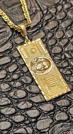 Prachtige 100 dollar 14k gouden hanger, Sieraden, Tassen en Uiterlijk, Ophalen of Verzenden, Nieuw, Goud, Goud