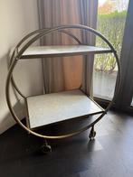 Stijlvolle marmeren drankentrolley / bar cart – messing look, Huis en Inrichting, Ophalen of Verzenden, Gebruikt