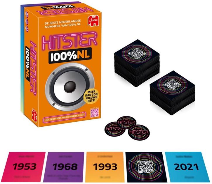 HITSTER 100% NL, Hobby en Vrije tijd, Gezelschapsspellen | Kaartspellen, Nieuw, Een of twee spelers, Drie of vier spelers, Vijf spelers of meer