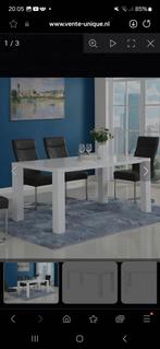 6 pers eettafel hoogglans wit zeer goede staat, Huis en Inrichting, Ophalen, Overige materialen, Hoogglans wit, 50 tot 100 cm