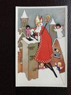 Prentbriefkaart Sinterklaas Bij Schoorsteen Jaren 50-60, Verzamelen, Ansichtkaarten | Themakaarten, Ophalen of Verzenden, 1940 tot 1960