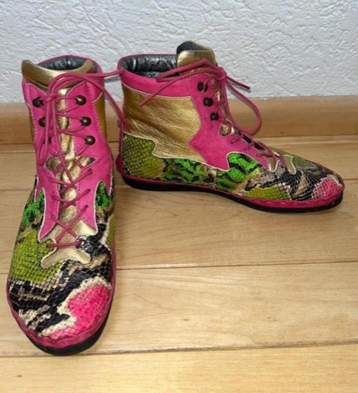 Jan Jansen enkellaarzen maat 38 veters roze goud groen beige, Kleding | Dames, Schoenen, Gedragen, Lage of Enkellaarzen, Verzenden