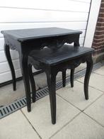 Set zwarte tafels bijzettafel sidetable haltafel, Ophalen, Gebruikt, 50 tot 100 cm, 25 tot 50 cm