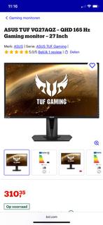 Asus TUF gaming VG27AQZ QHD 165 Hz, Computers en Software, Monitoren, IPS, ASUS, Nieuw, Ophalen