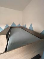 Bed met uitschuifbaar bureau, Ophalen, Gebruikt, 70 tot 85 cm, Lattenbodem