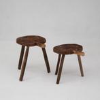 Rustic Antique Wooden Stools, Ophalen of Verzenden, Gebruikt, Hout