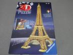 3D Puzzel Eiffeltoren Bij Nacht, Hobby en Vrije tijd, Denksport en Puzzels, Verzenden, Minder dan 500 stukjes, Gebruikt, Rubik's of 3D-puzzel