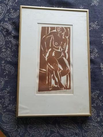 Jan van Merwijk houtsnede naakte vrouw beschikbaar voor biedingen