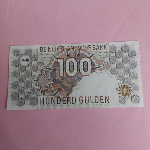 100 gulden biljet² steenuil uit 1992 in ZF+, Postzegels en Munten, Bankbiljetten | Nederland, Los biljet, 100 gulden, Ophalen of Verzenden