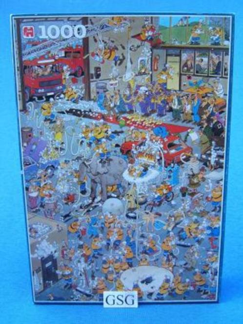 Jan van Haasteren de brandweer 1000 st nr. 1677-02, Hobby en Vrije tijd, Denksport en Puzzels, Zo goed als nieuw, Legpuzzel, 500 t/m 1500 stukjes