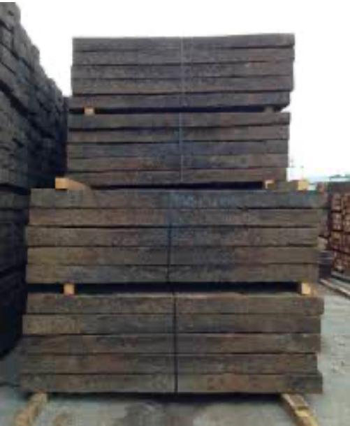 Eiken spoorbielzen 260x15x25, Tuin en Terras, Bielzen en Borders, Zo goed als nieuw, Biels, Hout, 50 cm of meer, 200 cm of meer