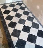 Zwart wit geblokt natuursteen getrommeld 20x20x1cm