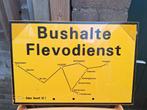 Oude Bushalte Flevodienst Bord - Dubbelzijdig (Zeldzaam) NBM, Verzamelen, Merken en Reclamevoorwerpen, Ophalen of Verzenden, Zo goed als nieuw