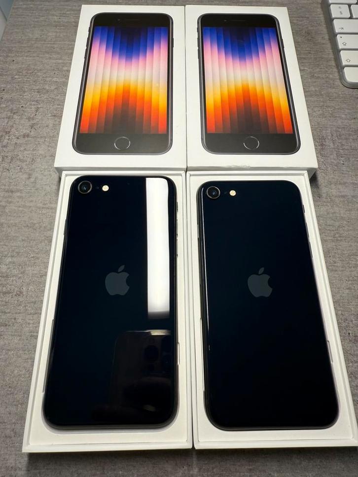  Apple iphone SE 2022 Midnight 128GB Nieuwstaat Bat. 100%, Telecommunicatie, Mobiele telefoons | Apple iPhone, Zo goed als nieuw