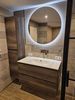 Douchecabine (90x100cm), badmeubel (100cm), spiegel & kranen, Ophalen, Zo goed als nieuw, Met douche