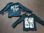 2 zwarte shirts met lange mouwen maat 92/98, Ophalen of Verzenden, Gebruikt, Meisje, Shirt of Longsleeve