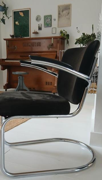 Vintage Buisframe Design Fauteuil, (GV Ind.1930 ) beschikbaar voor biedingen
