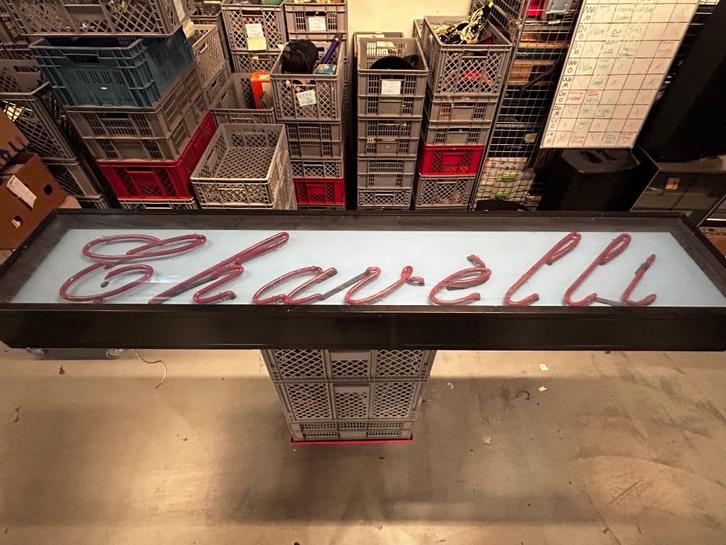 Chavelli lichtbak, reclame, kunststof reclameplaat, Verzamelen, Merken en Reclamevoorwerpen, Gebruikt, Lichtbak of (neon) lamp