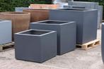 Grote vierkante bloembakken bloempot Fiberstone Antraciet, Tuin en Terras, Ophalen, Tuin, Vierkant, Nieuw