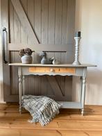 Grijze houten sidetable, Ophalen, 100 tot 150 cm, Zo goed als nieuw, Grenenhout