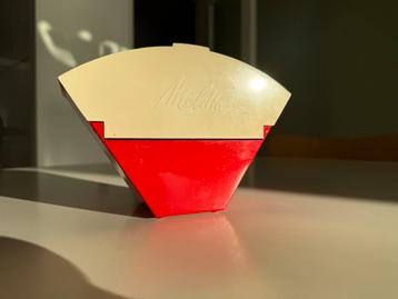 Retro Melitta Koffiefilter Houder Rood/Crème beschikbaar voor biedingen
