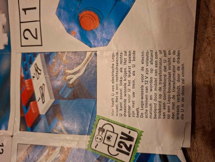 Lego 12 volt trein 720 met 753 &754 spoor elektrische wissel, Kinderen en Baby's, Speelgoed | Duplo en Lego, Gebruikt, Ophalen of Verzenden